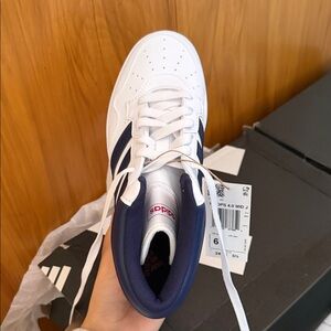 Adidas Men's White and Navy Sneakers